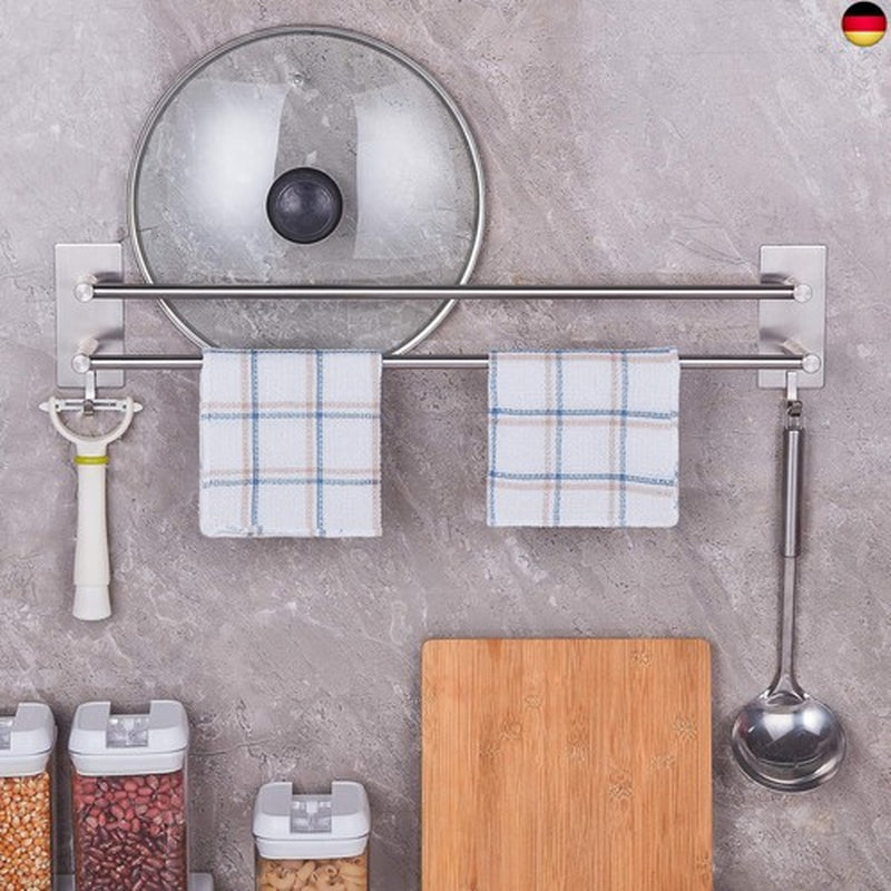 JS Handtuchhalter Bad Ohne Bohren Zweiarmig Handtuch Stange Badezimmer Doppel