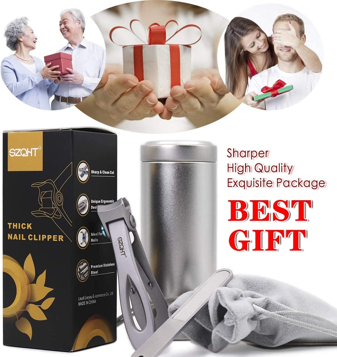 Nagelknipser Mit 15 Mm Breiter Kieferöffnung Für Dicke Nägel, Fingernagelknipser Für Eingewachsene Zehennagelknipser Für Männer, Harte Nägel, Senioren, Erwachsene. Edelstahl Groß (Silber)