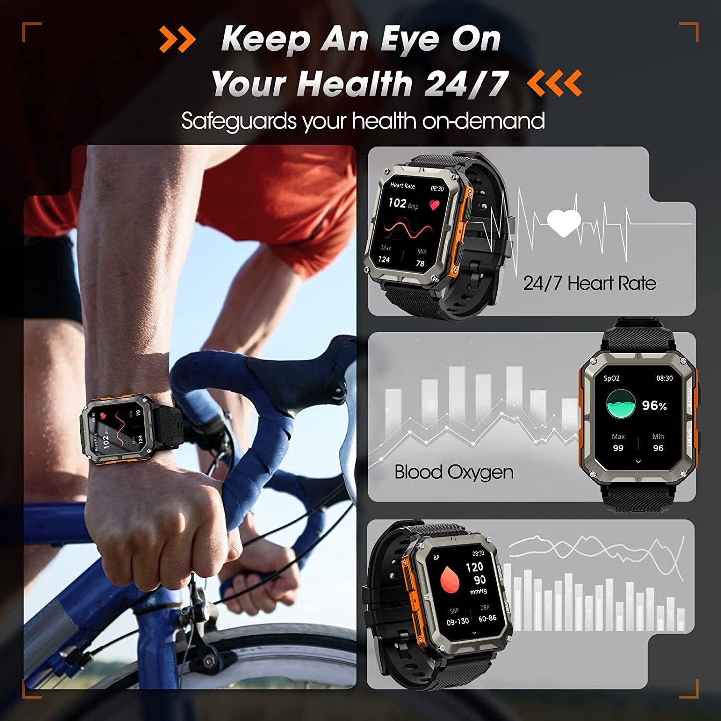 Smartwatch Herren Militär Mit Telefonfunktio