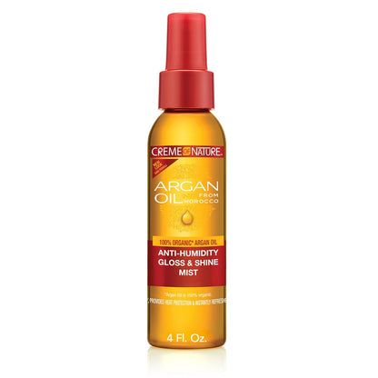 Argan Oil of Morocco Anti-Humidity Gloss & Shine Mist, Heat Protection, Stocking Stuffer for Women, 4 Fl Oz