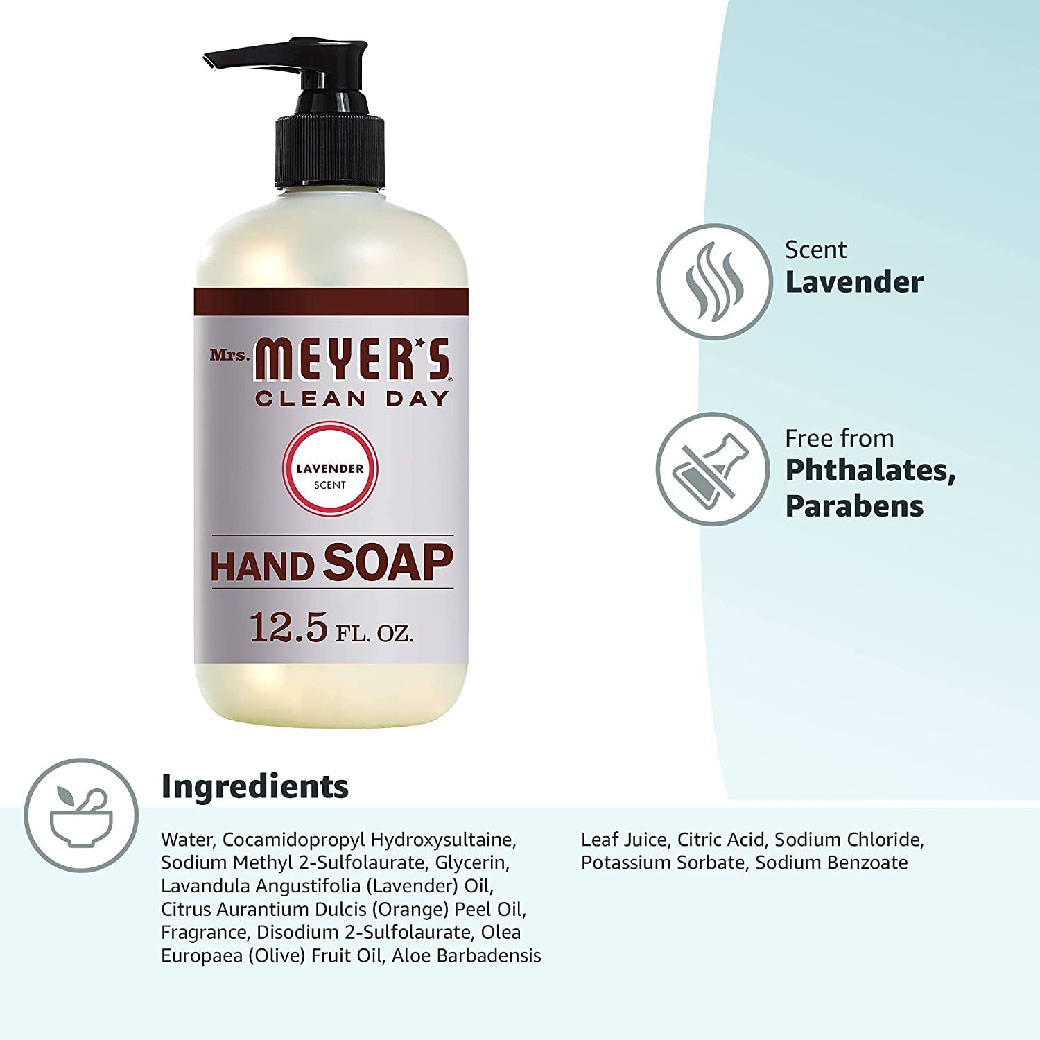CLEAN DAY Hand Soap, Made with Essential Oils, Biodegradable Formula, Lavender, 12.5 Fl. Oz