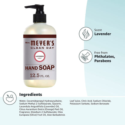 CLEAN DAY Hand Soap, Made with Essential Oils, Biodegradable Formula, Lavender, 12.5 Fl. Oz