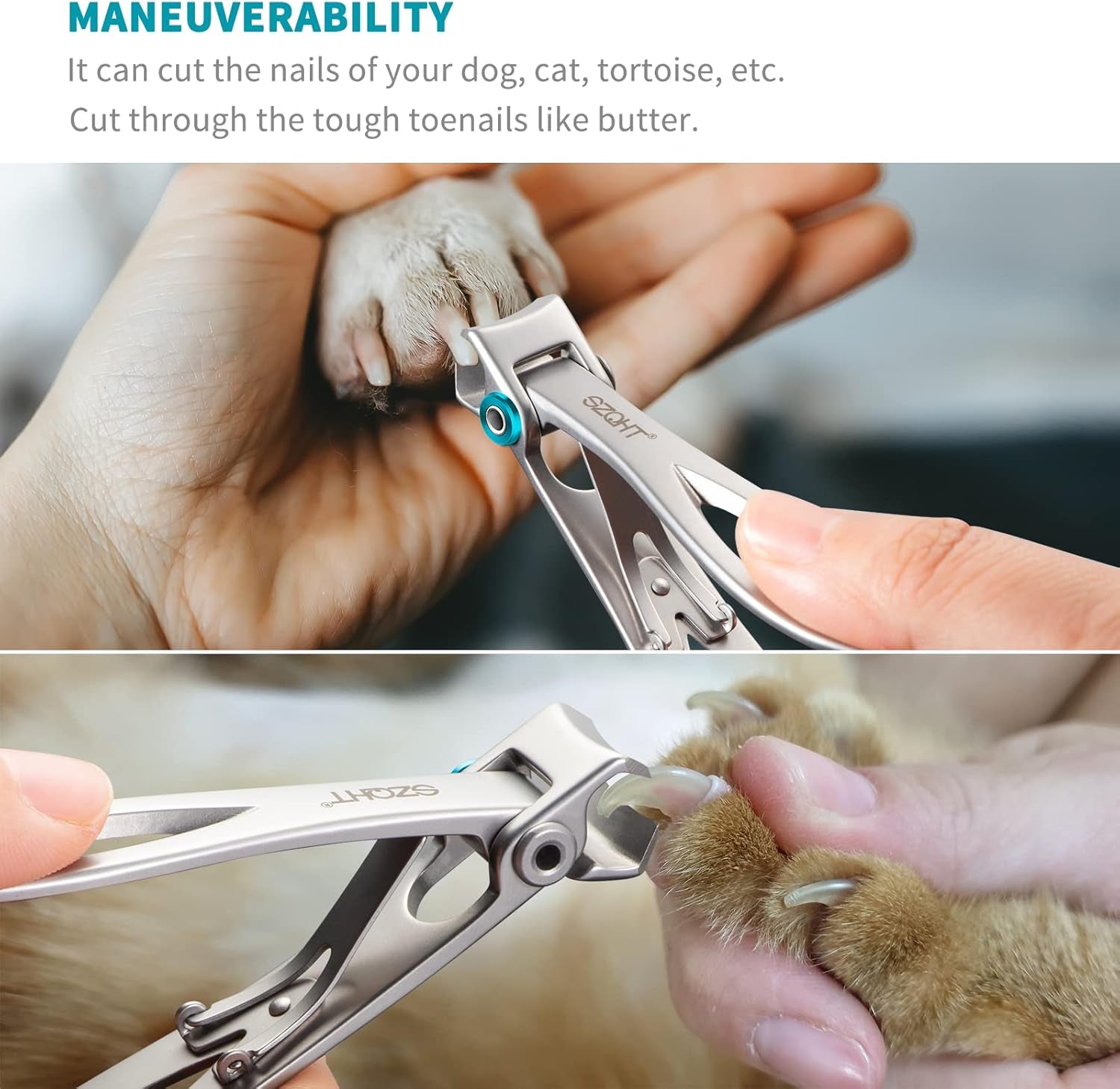 Nagelknipser Mit 15 Mm Breiter Kieferöffnung Für Dicke Nägel, Fingernagelknipser Für Eingewachsene Zehennagelknipser Für Männer, Harte Nägel, Senioren, Erwachsene. Edelstahl Groß (Silber)