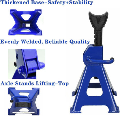 2 Stück 3T Pro Unterstellböcke Stützböcke Stützen Tragkraft Für Stützböcke Werkzeuge Werkstattausrüstung, Höhenverstellbar Von 290 Mm Bis 430 Mm