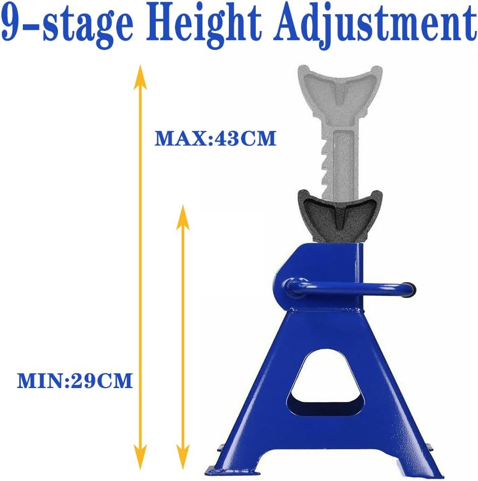 2 Stück 3T Pro Unterstellböcke Stützböcke Stützen Tragkraft Für Stützböcke Werkzeuge Werkstattausrüstung, Höhenverstellbar Von 290 Mm Bis 430 Mm