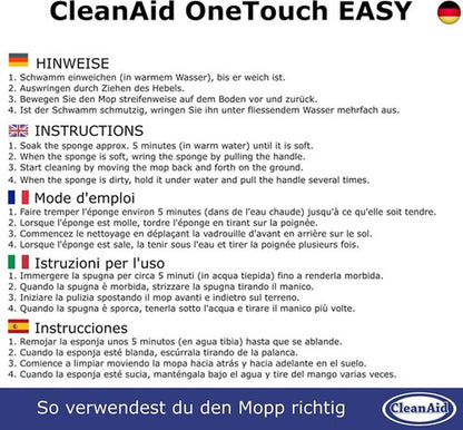 Cleanaid Onetouch Easy Wischmopp, Bodenwischer, Wischer - Besonders Saugstark -