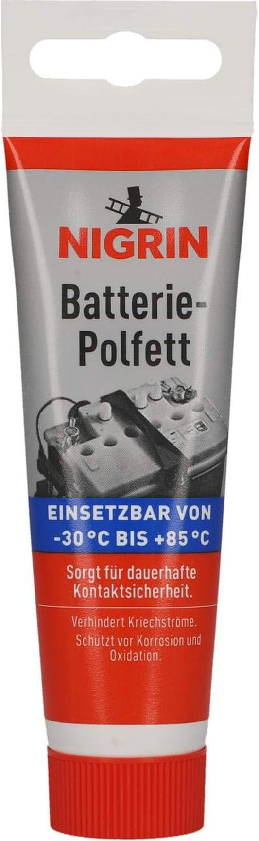 NIGRIN Batterie-Polfett, 50 G, Sorgt Für Dauerhafte Kontaktsicherheit, Verhindert Kriechströme