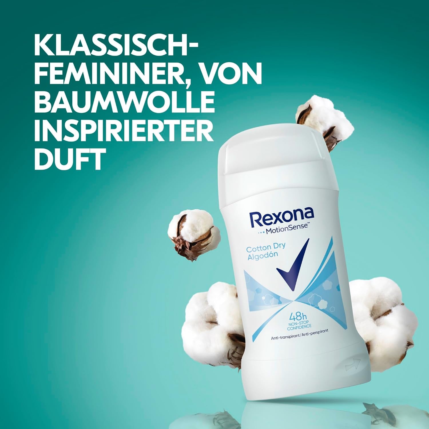Rexona Motionsense Deo Stick Cotton Dry Antitranspirant Mit 48 Stunden Schutz Deodorant Gegen Schwitzen Und Körpergeruch 6X 40 Ml