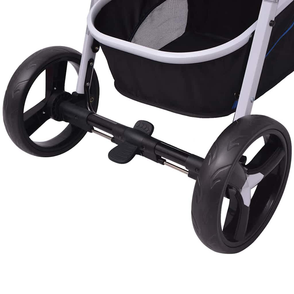 3-In-1 Kinderwagen Aluminium Blau Und Schwarz