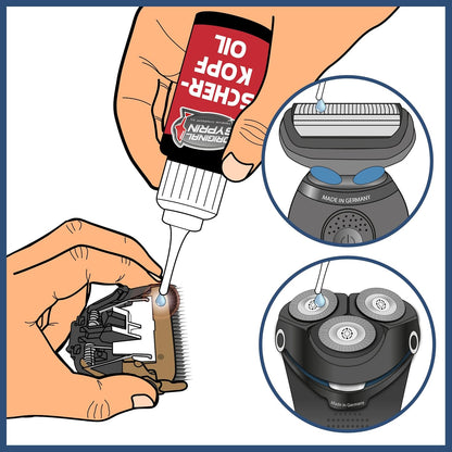 Original Syprin Scherkopf Öl Für Haarschneidemaschinen Haarschneider Rasierer Trimmer I Scherkopföl Friseurbedarf Schermaschinenöl Feinmechanik Öl