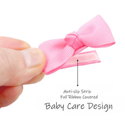 JOYOYO 50 Stück Baby Haarspangen Baby Haarschleifen Mit Voller Schleife Bedeckt Baby Pflege Clips Handwerk 5 Cm Schleife, Kleine Haarspangen Für Baby Feines Haar