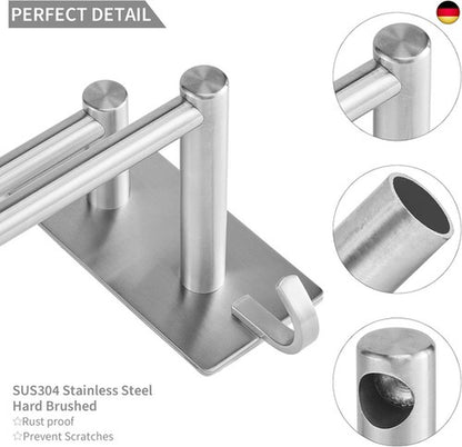 JS Handtuchhalter Bad Ohne Bohren Zweiarmig Handtuch Stange Badezimmer Doppel