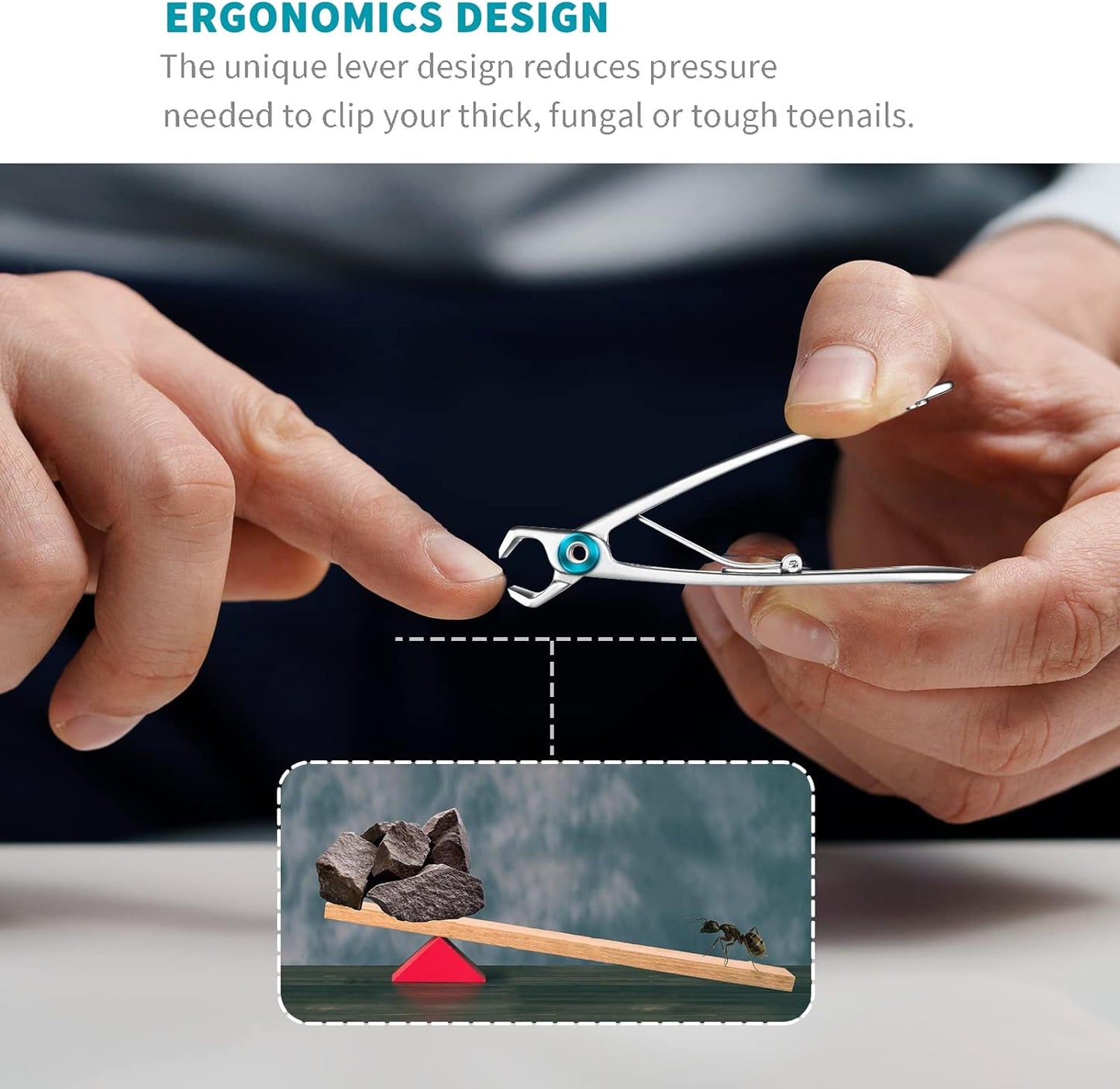 Nagelknipser Mit 15 Mm Breiter Kieferöffnung Für Dicke Nägel, Fingernagelknipser Für Eingewachsene Zehennagelknipser Für Männer, Harte Nägel, Senioren, Erwachsene. Edelstahl Groß (Silber)
