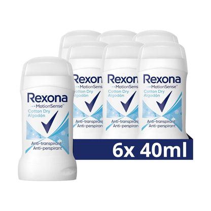 Rexona Motionsense Deo Stick Cotton Dry Antitranspirant Mit 48 Stunden Schutz Deodorant Gegen Schwitzen Und Körpergeruch 6X 40 Ml