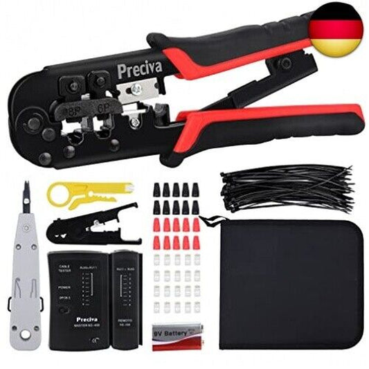 Netzwerk Werkzeug Set CAT5/CAT5E, Preciva Netzwerk Prüfer Crimpzange Netzwerk