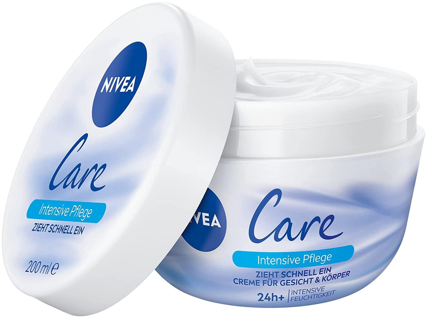 NIVEA Care Creme, Schnell Einziehende Creme Für Gesicht Und Körper, Feuchtigkeitsspendende NIVEA Creme Für Ein Zartes Und Glattes Hautgefühl (200 Ml)