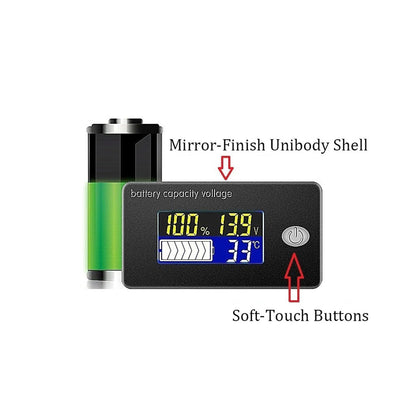 Battery Capacity Monitor 10-100V Programmierbarer Batteriestand Spannung Temperatur Meter Gauge Lcd-Anzeige Prozentsatz Indikator Tester Electric Quantity Detector