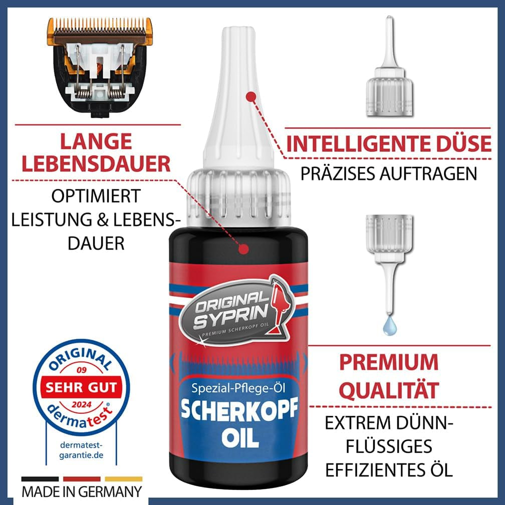 Original Syprin Scherkopf Öl Für Haarschneidemaschinen Haarschneider Rasierer Trimmer I Scherkopföl Friseurbedarf Schermaschinenöl Feinmechanik Öl