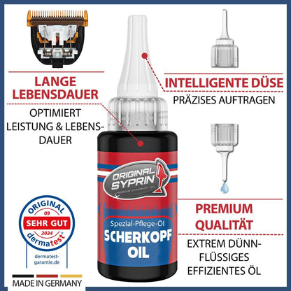 Original Syprin Scherkopf Öl Für Haarschneidemaschinen Haarschneider Rasierer Trimmer I Scherkopföl Friseurbedarf Schermaschinenöl Feinmechanik Öl
